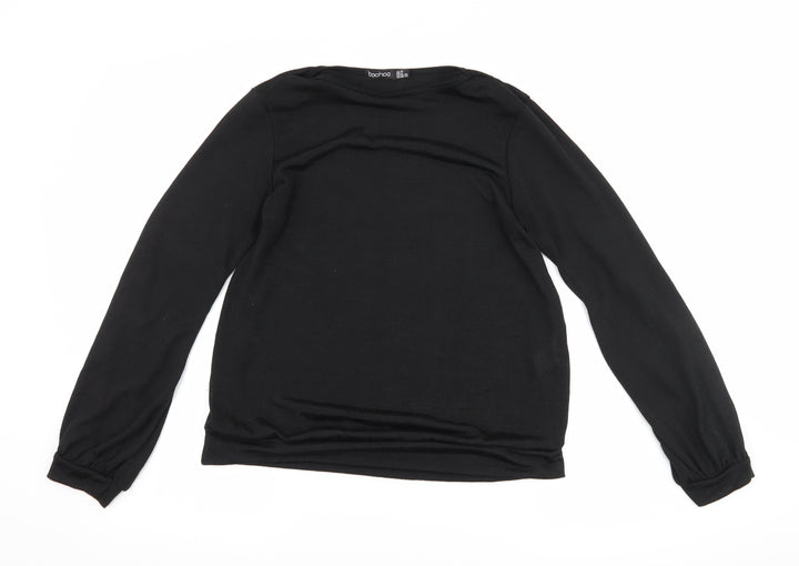 Boohoo Womens Black Basic T-Shirt Size 10