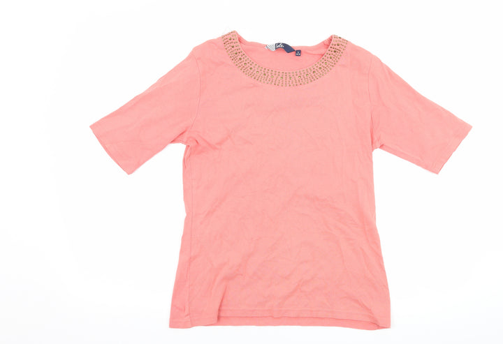 isle Womens Pink Basic T-Shirt Size S