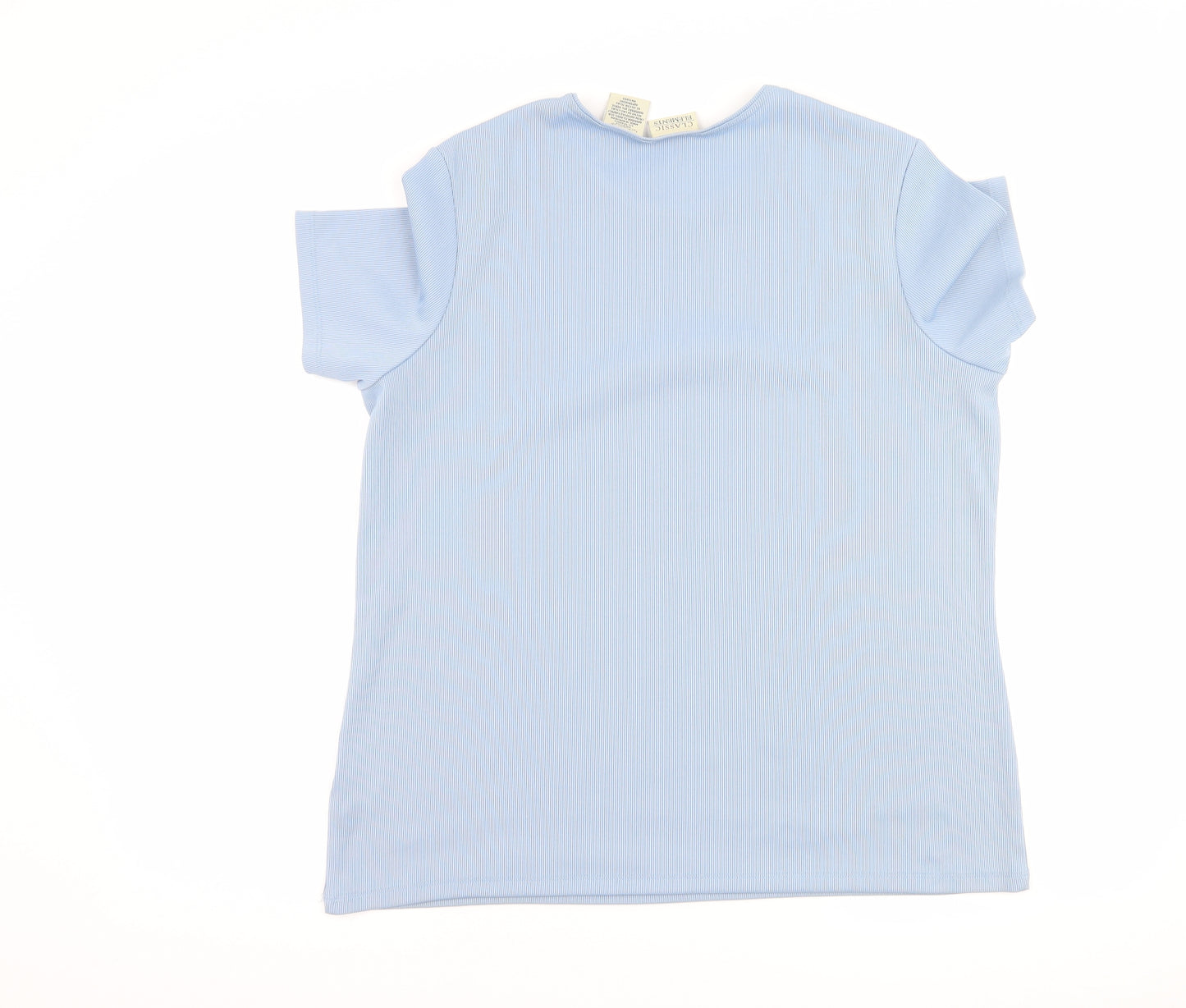 Classic Elements Womens Blue   Basic T-Shirt Size L