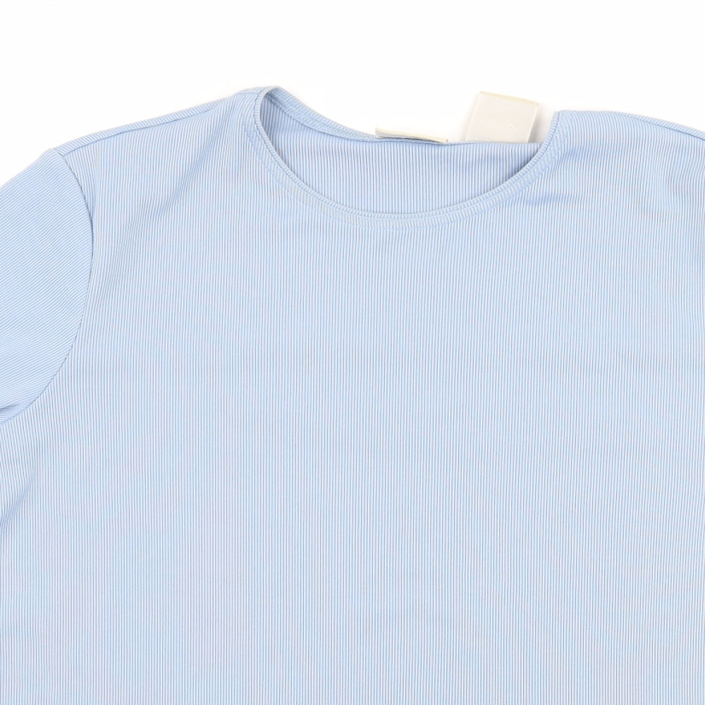 Classic Elements Womens Blue   Basic T-Shirt Size L