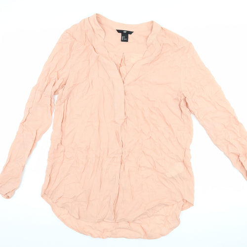 H&M Womens Pink Polka Dot  Basic Blouse Size 6