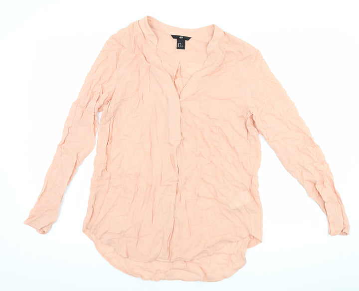 H&M Womens Pink Polka Dot  Basic Blouse Size 6