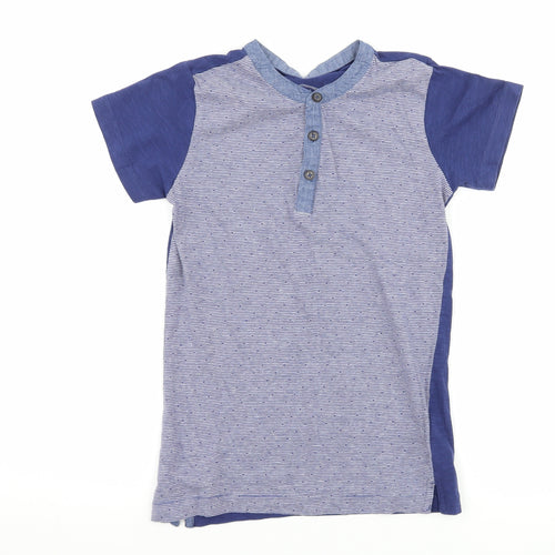 Matalan Boys Blue Striped  Basic T-Shirt Size 8 Years