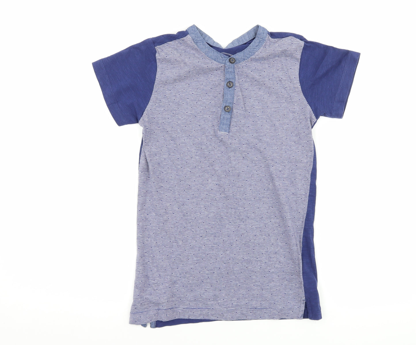 Matalan Boys Blue Striped  Basic T-Shirt Size 8 Years
