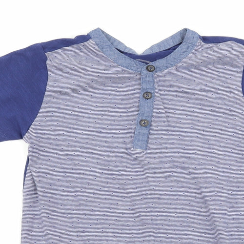 Matalan Boys Blue Striped  Basic T-Shirt Size 8 Years
