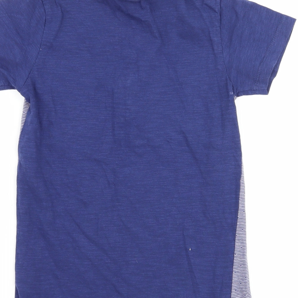 Matalan Boys Blue Striped  Basic T-Shirt Size 8 Years