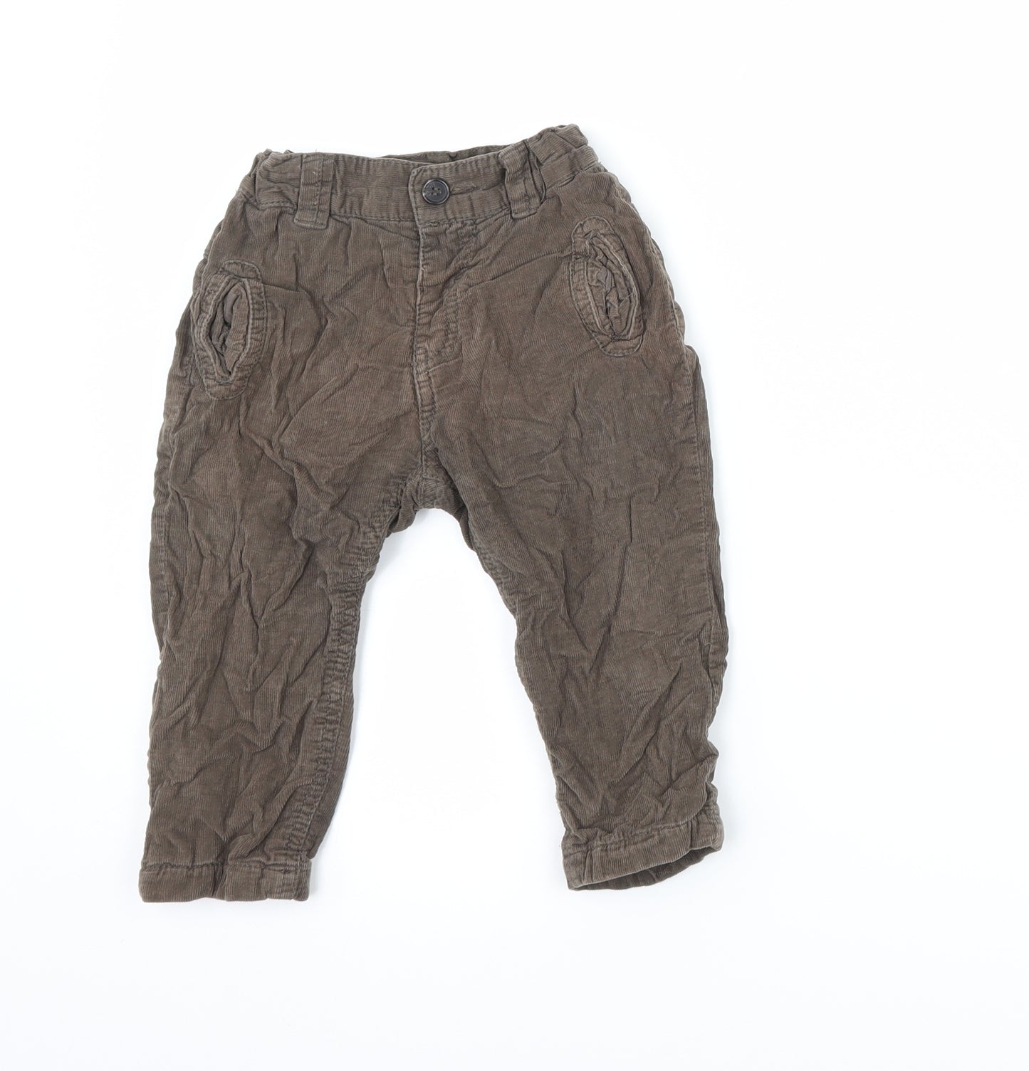 Zara Boys Brown  Corduroy Capri Trousers Size 12-18 Months