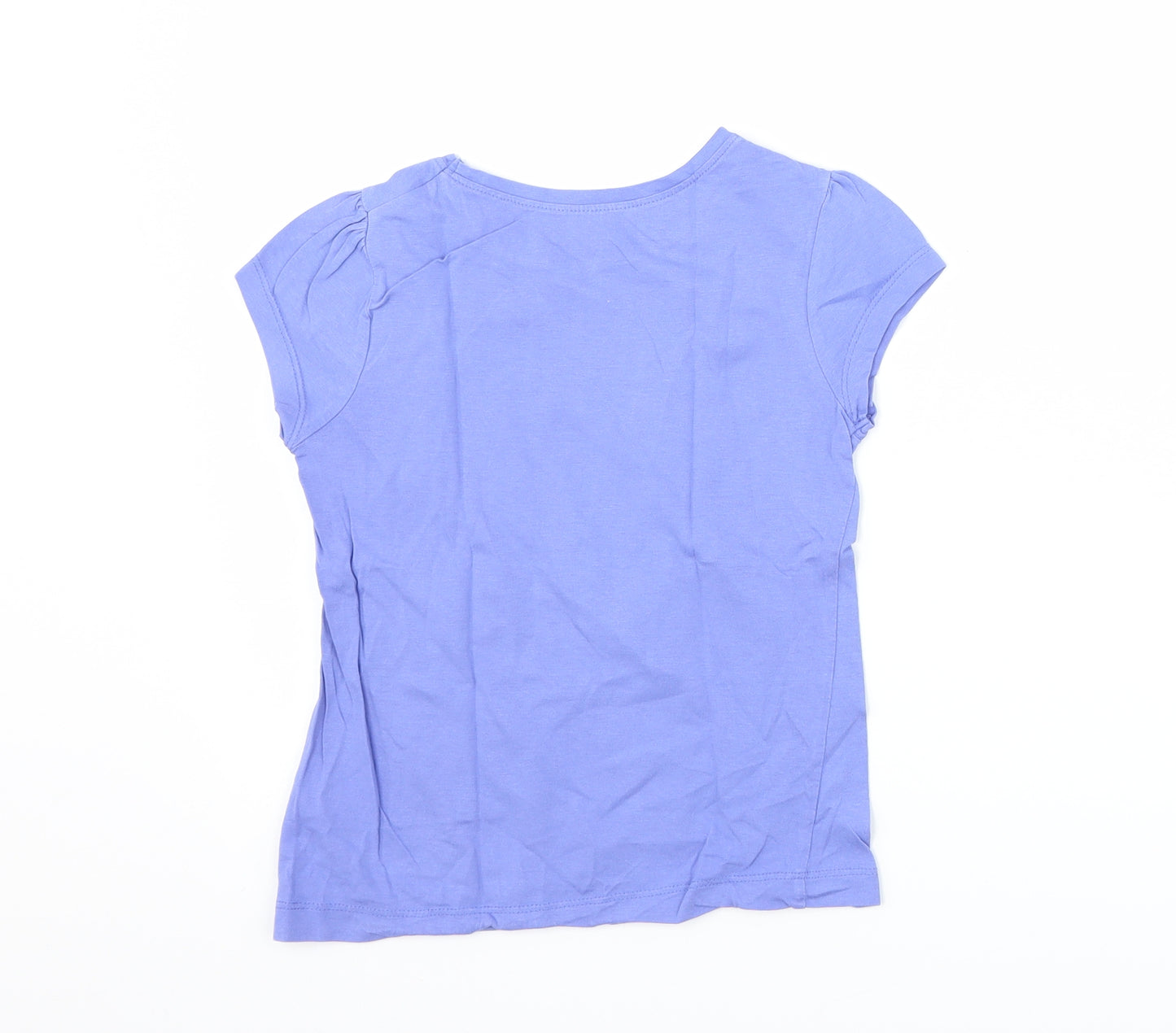 Mothercare Girls Purple   Basic T-Shirt Size 4-5 Years  - Love heart