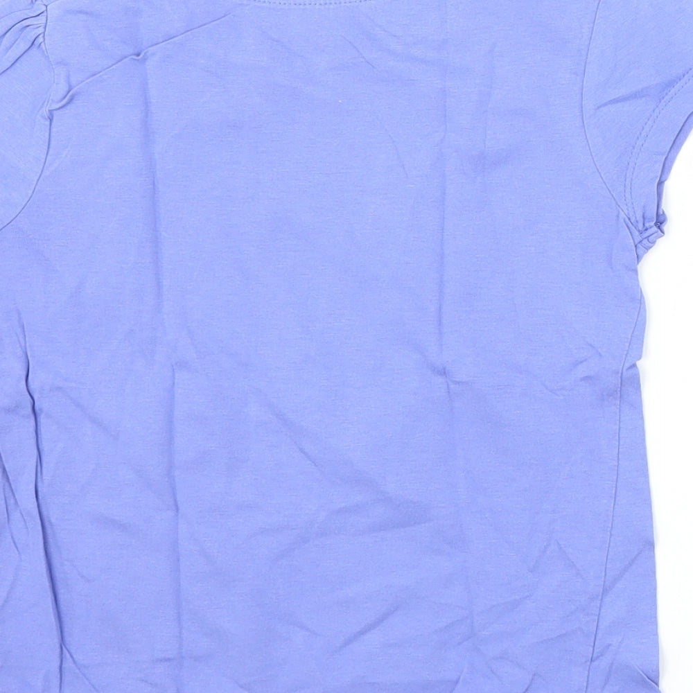 Mothercare Girls Purple   Basic T-Shirt Size 4-5 Years  - Love heart