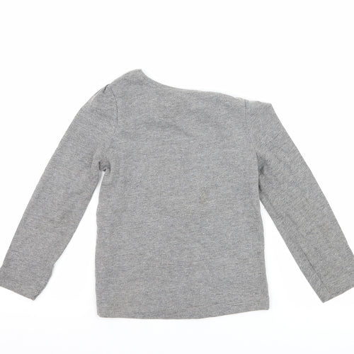 Primark Girls Grey   Basic T-Shirt Size 4-5 Years  - graphic