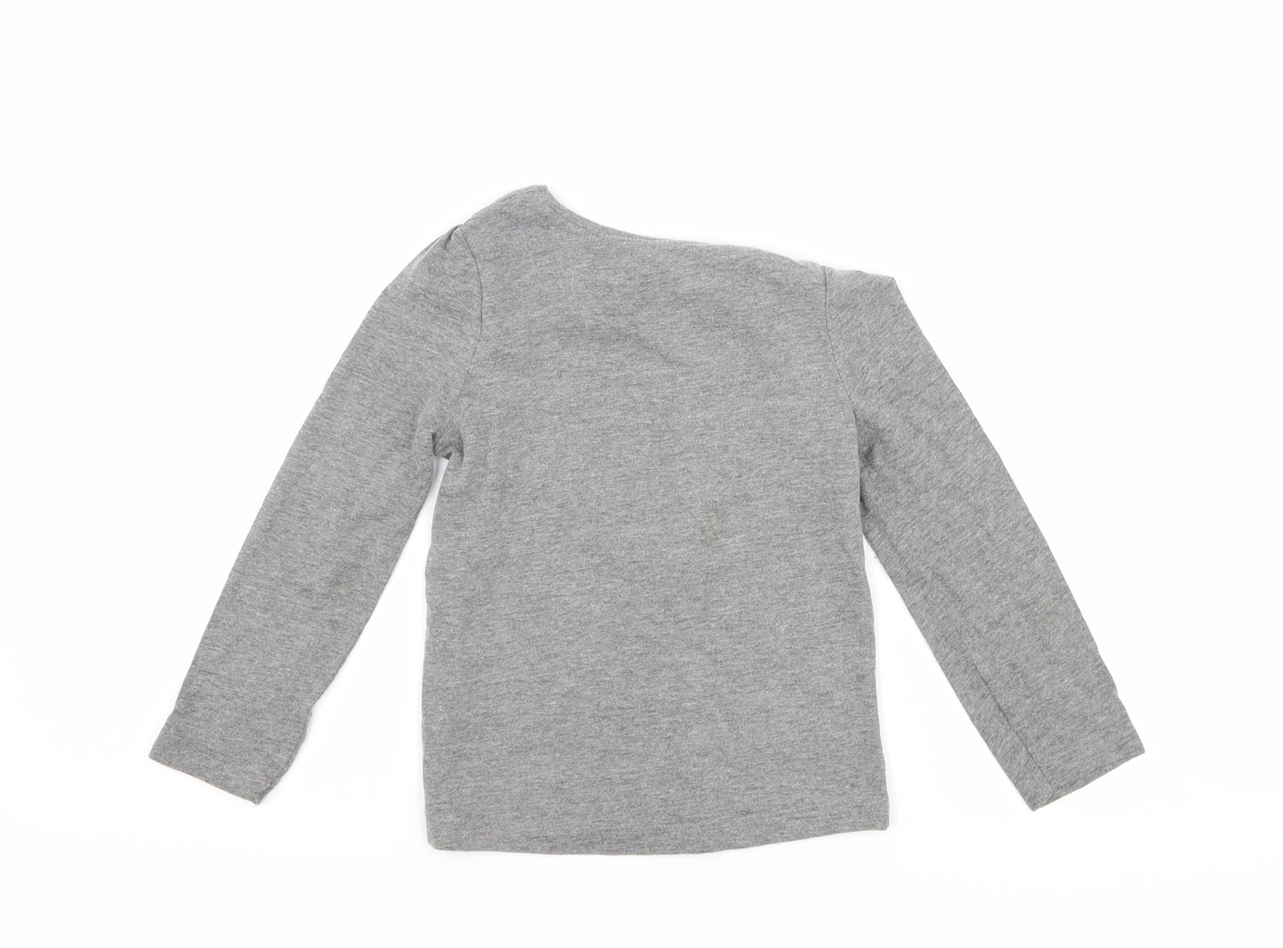 Primark Girls Grey   Basic T-Shirt Size 4-5 Years  - graphic