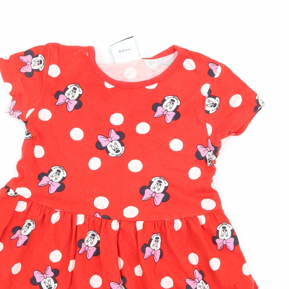 George Girls Red   T-Shirt Dress  Size 2-3 Years  - Disney Minnie Mouse