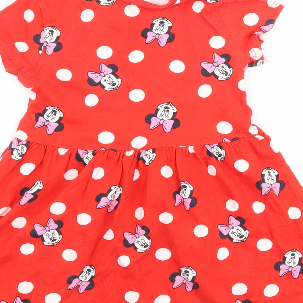 George Girls Red   T-Shirt Dress  Size 2-3 Years  - Disney Minnie Mouse