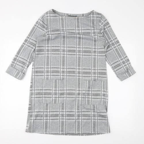 Primark Womens Grey Plaid  Pencil Dress  Size 12