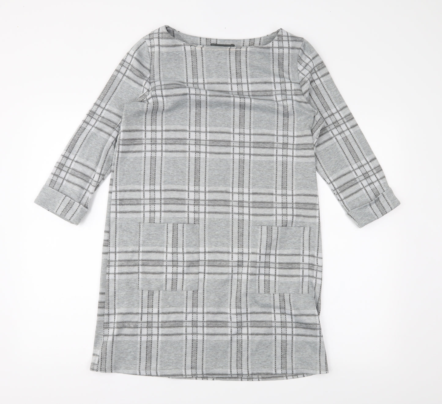 Primark Womens Grey Plaid  Pencil Dress  Size 12