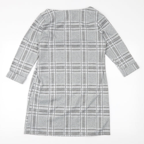 Primark Womens Grey Plaid  Pencil Dress  Size 12