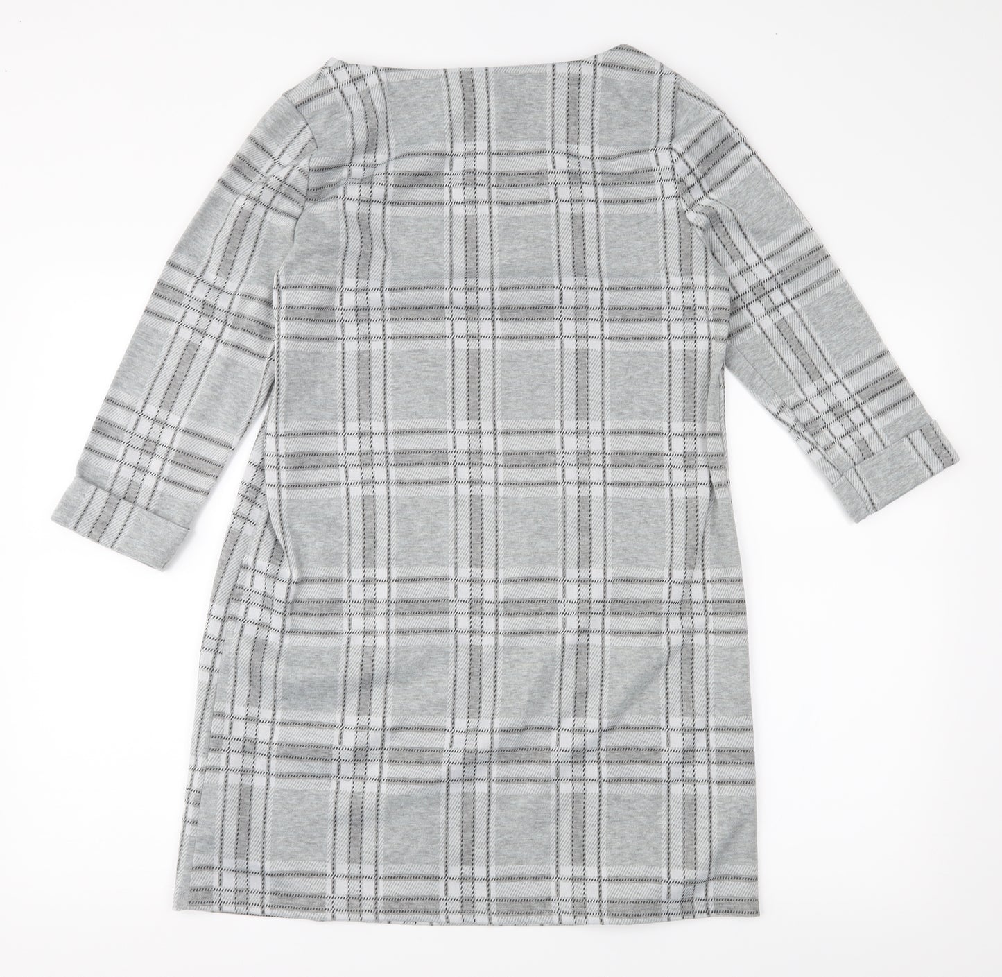 Primark Womens Grey Plaid  Pencil Dress  Size 12
