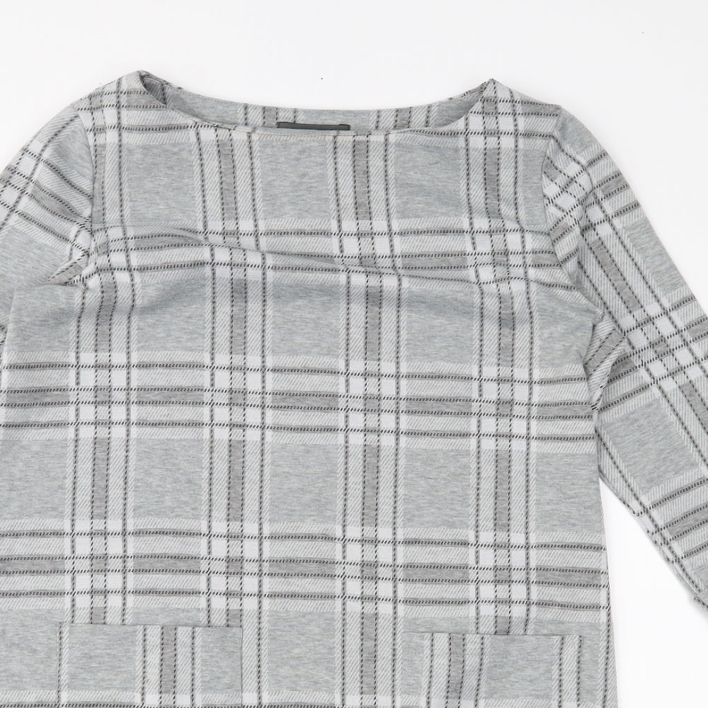 Primark Womens Grey Plaid  Pencil Dress  Size 12