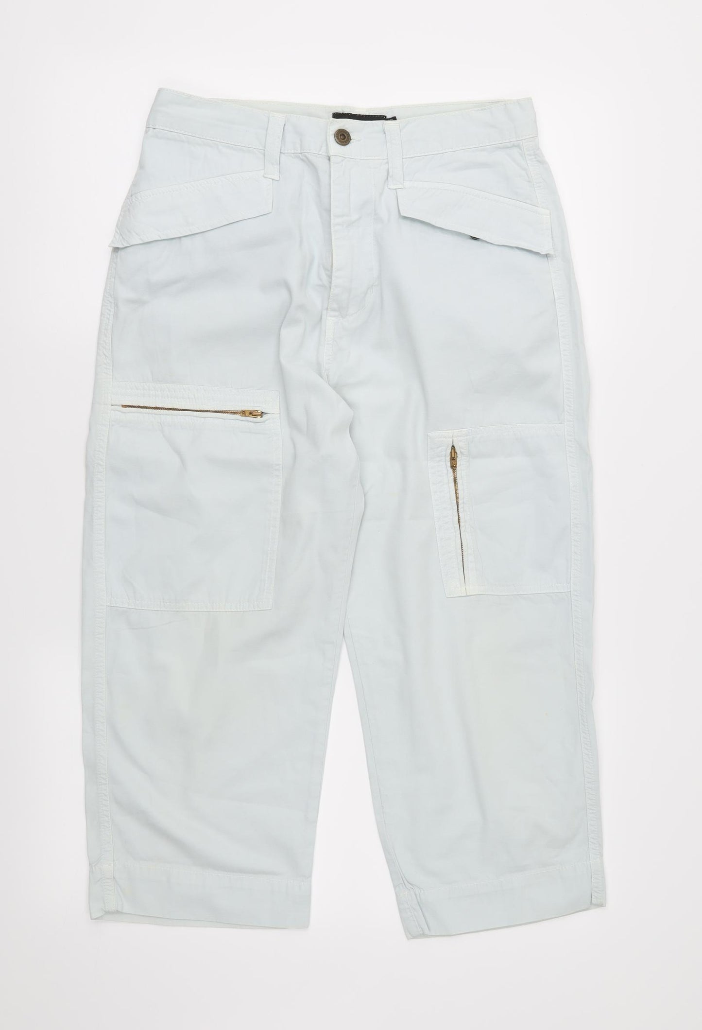 NEXT Womens White   Cargo Trousers Size 30 in L21 in