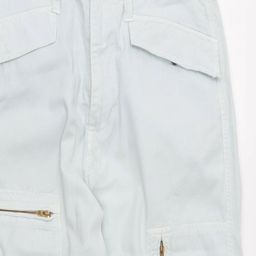 NEXT Womens White   Cargo Trousers Size 30 in L21 in