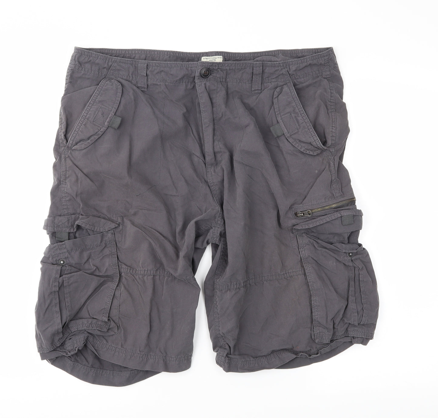 Easy Mens Grey   Cargo Shorts Size 38 in