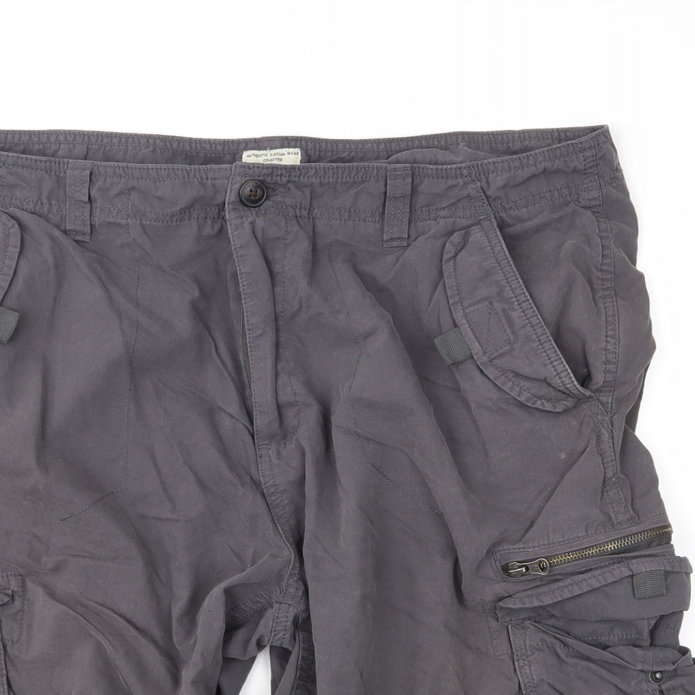 Easy Mens Grey   Cargo Shorts Size 38 in