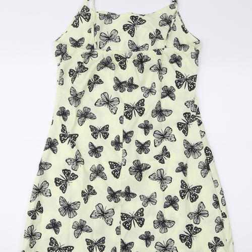 SheIn Womens Yellow Animal Print  Slip Dress  Size L