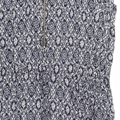 George Womens Blue Floral  Jumpsuit One-Piece Size 24 L26 in