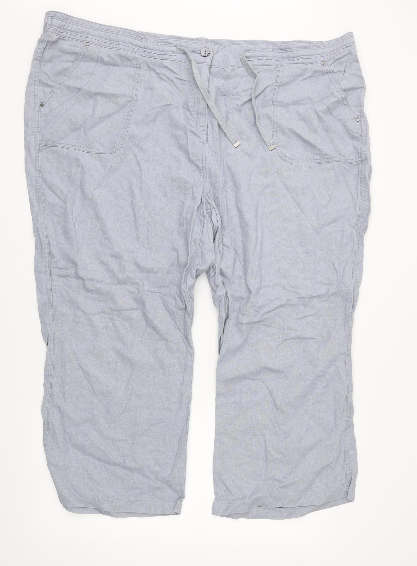 George Womens Grey   Cropped Trousers Size 24 L24 in