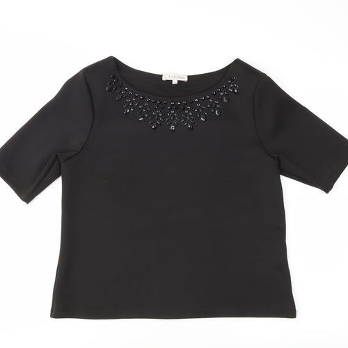 Lee Ann Womens Black   Basic Blouse Size 12