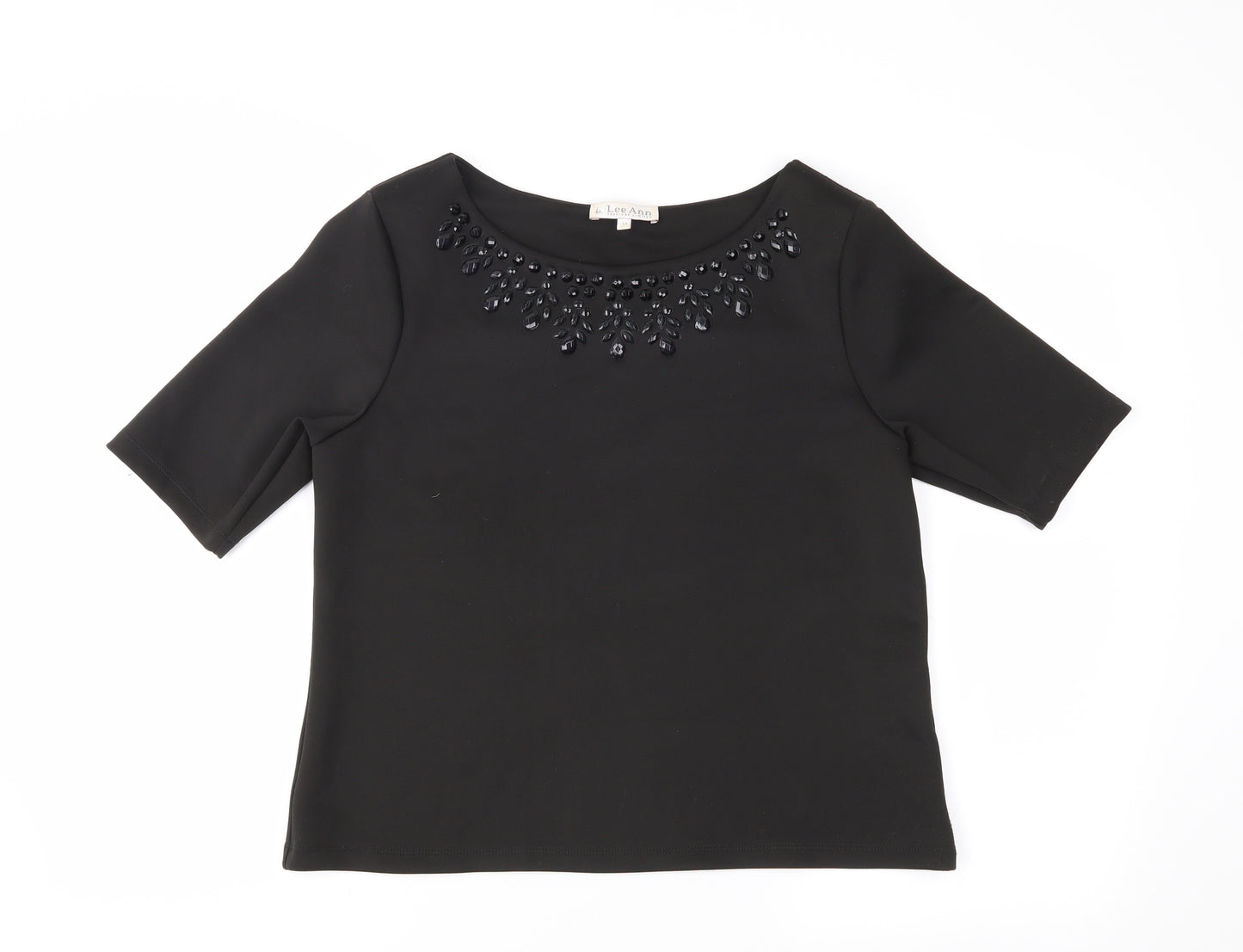Lee Ann Womens Black   Basic Blouse Size 12