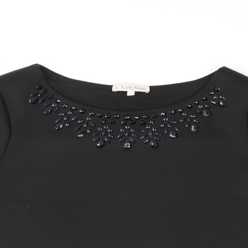Lee Ann Womens Black   Basic Blouse Size 12