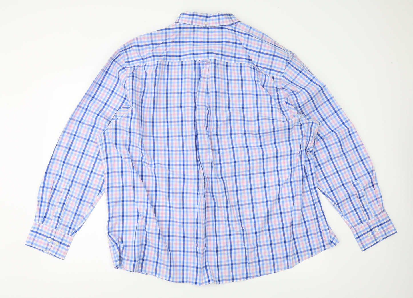 Maine Mens Blue Plaid   Dress Shirt Size 2XL