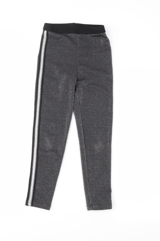 Front view of George girls’ grey jegging trousers, size 7-8, years