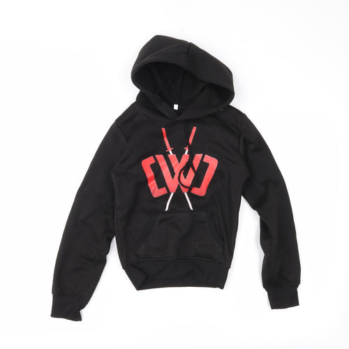 Preworn Boys Black   Pullover Hoodie Size 7 Years