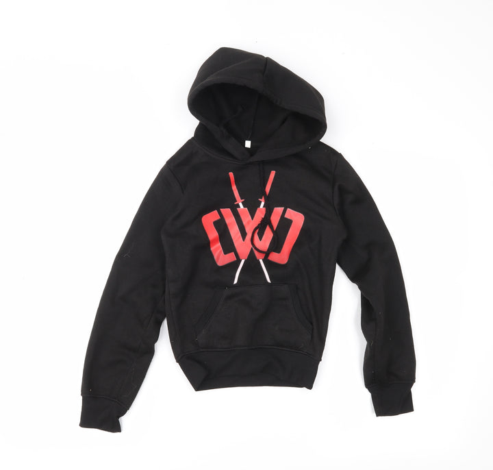 Preworn Boys Black   Pullover Hoodie Size 7 Years