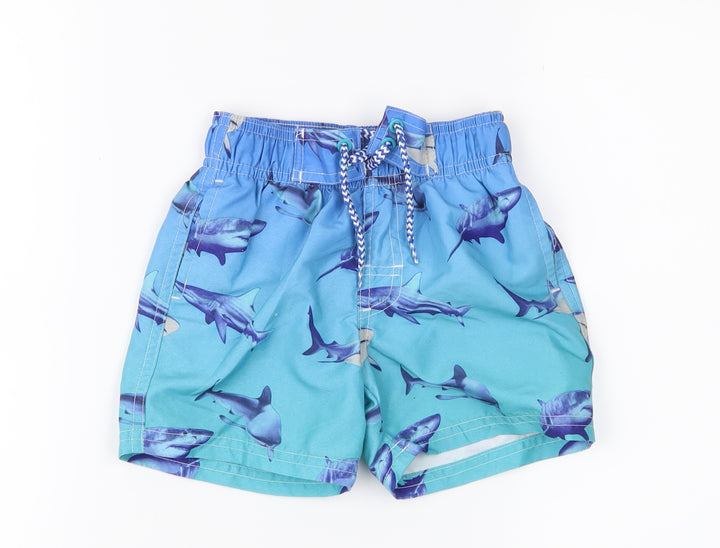 rebal Boys Blue Ombré Cropped Trousers Size 18-24 Months