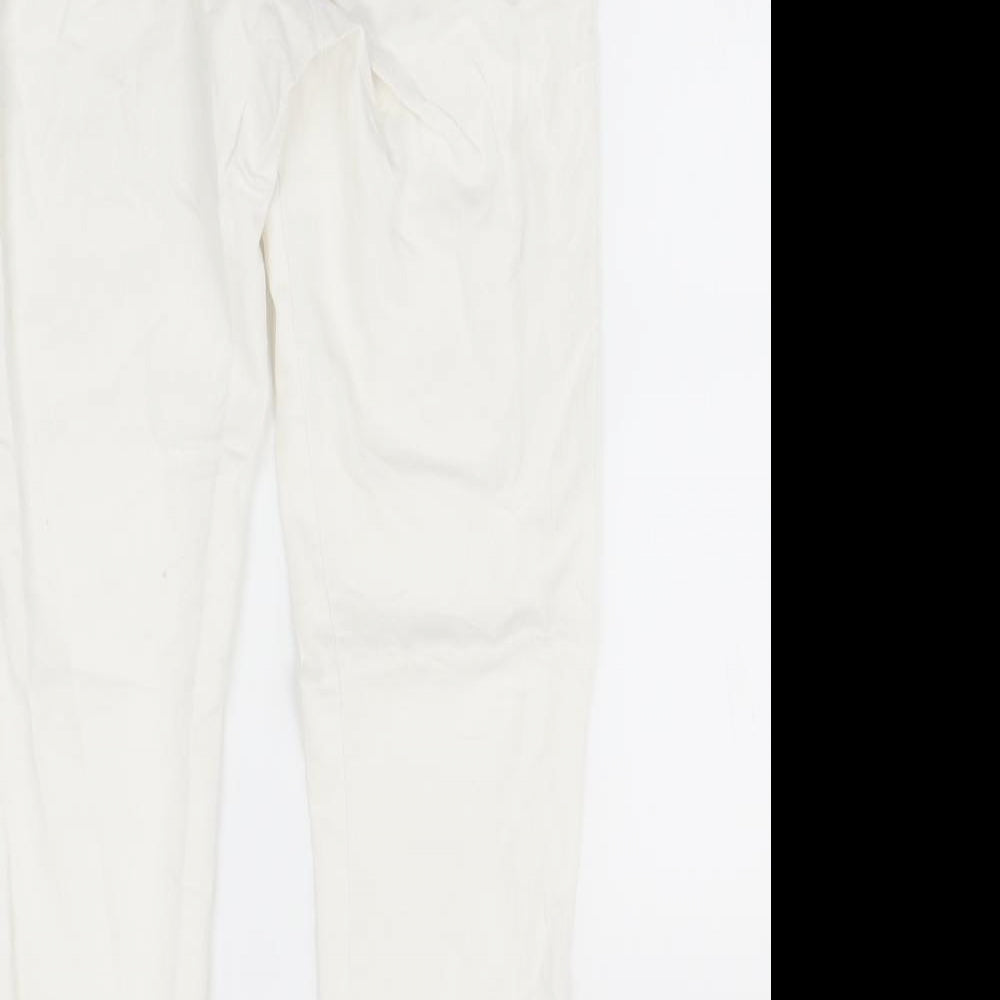 H&M Womens White   Dress Pants Trousers Size 6 L27 in
