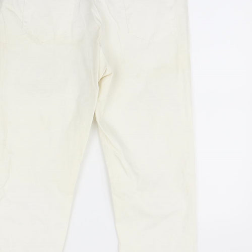 Bonita Womens Ivory   Cropped Trousers Size L L22 in