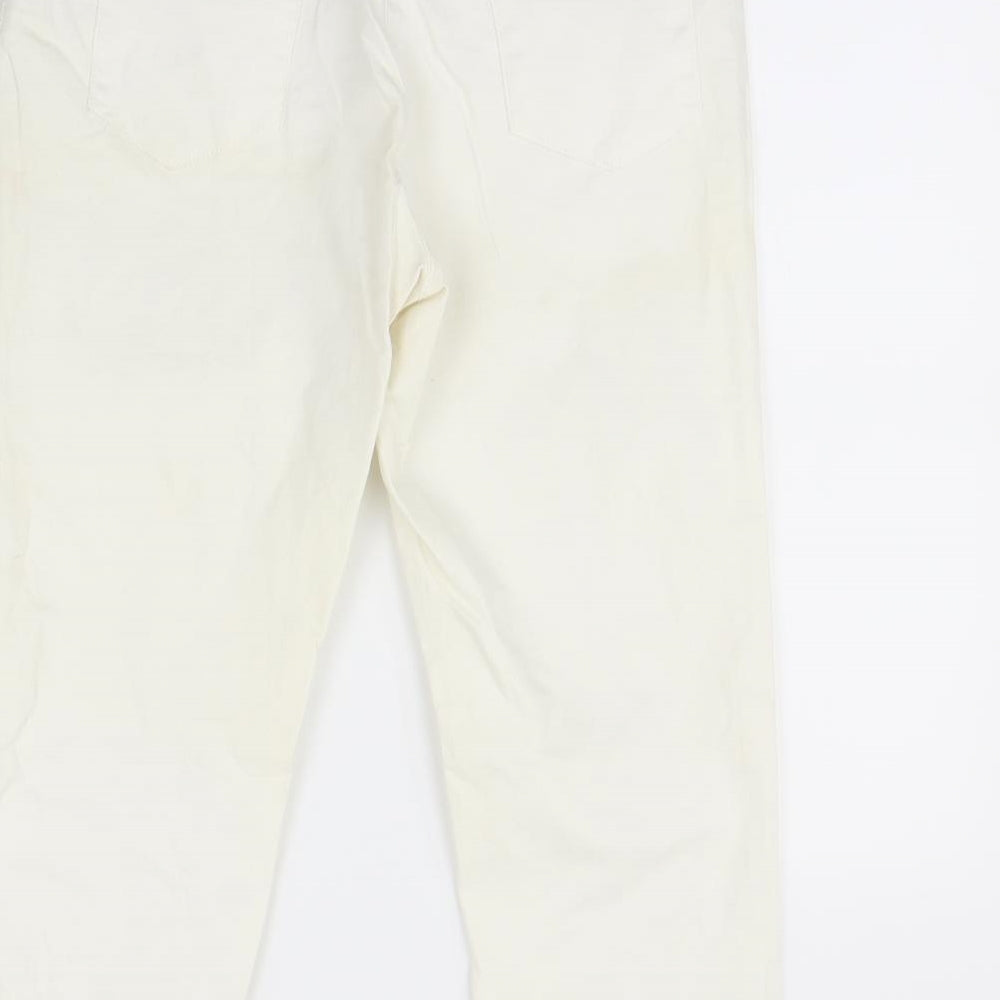 Bonita Womens Ivory   Cropped Trousers Size L L22 in