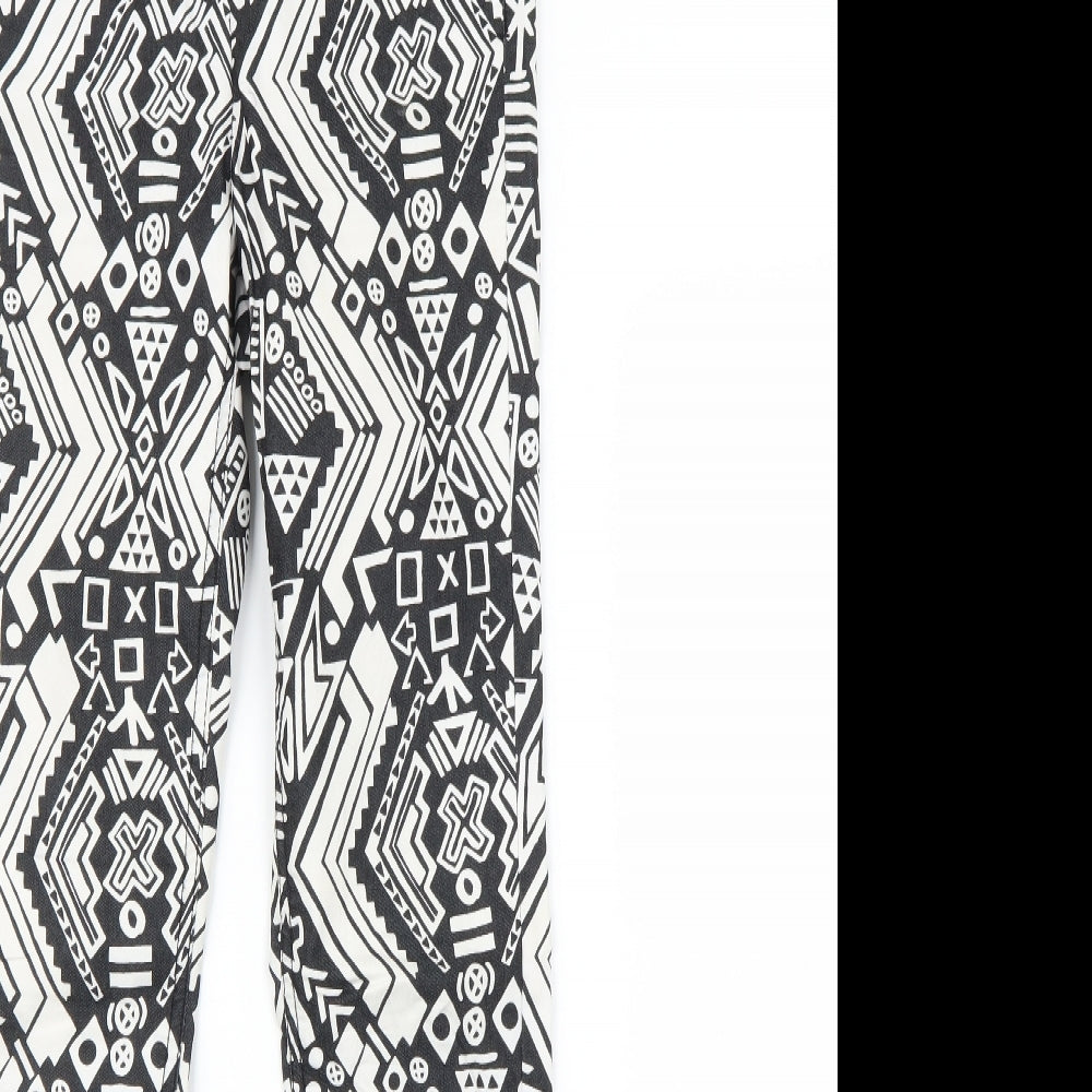 H&M Womens Black Geometric  Skinny Jeans Size 8 L28 in