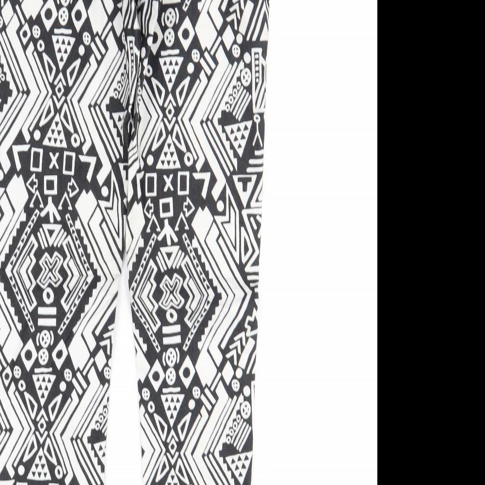H&M Womens Black Geometric  Skinny Jeans Size 8 L28 in