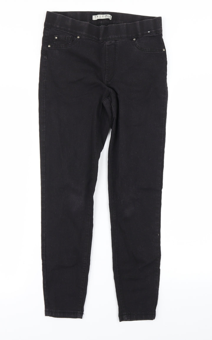 denim&co Womens Black Skinny Jeans Size 10 L25.5 in