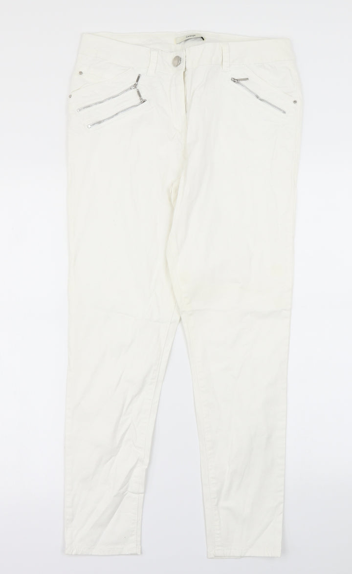 George Womens White   Skinny Jeans Size 12 L28.5 in