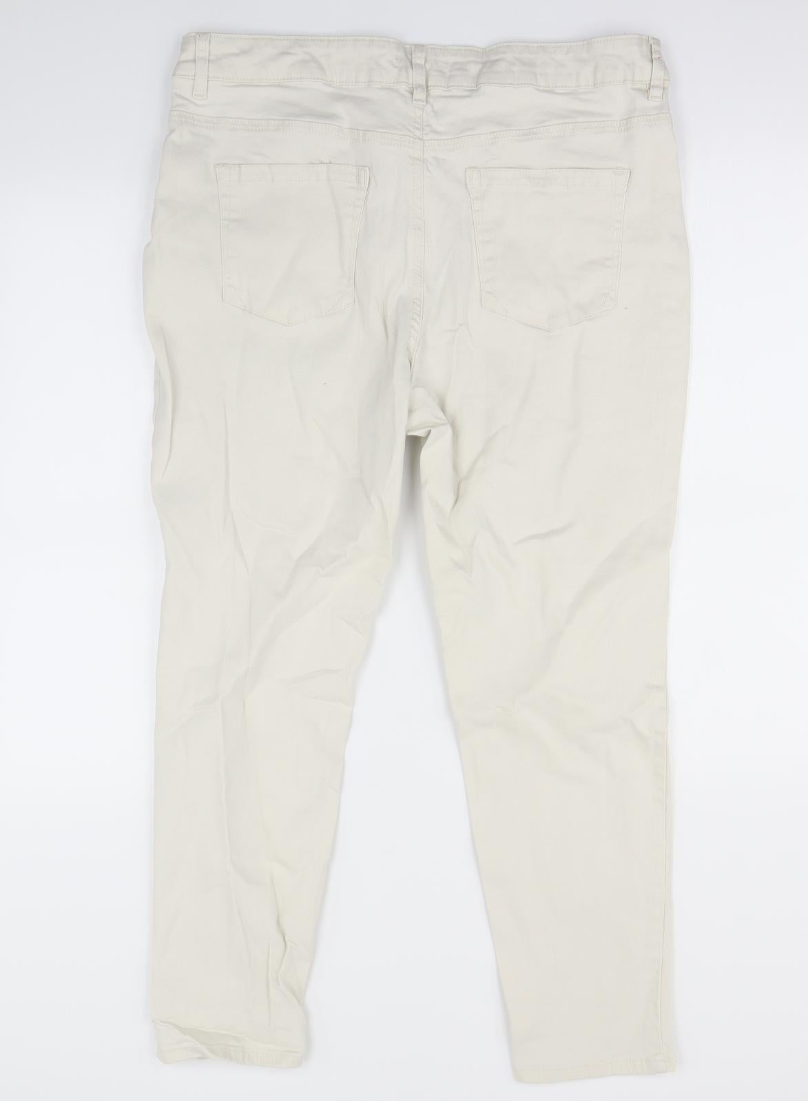 TU Womens Ivory   Straight Jeans Size 16 L26 in