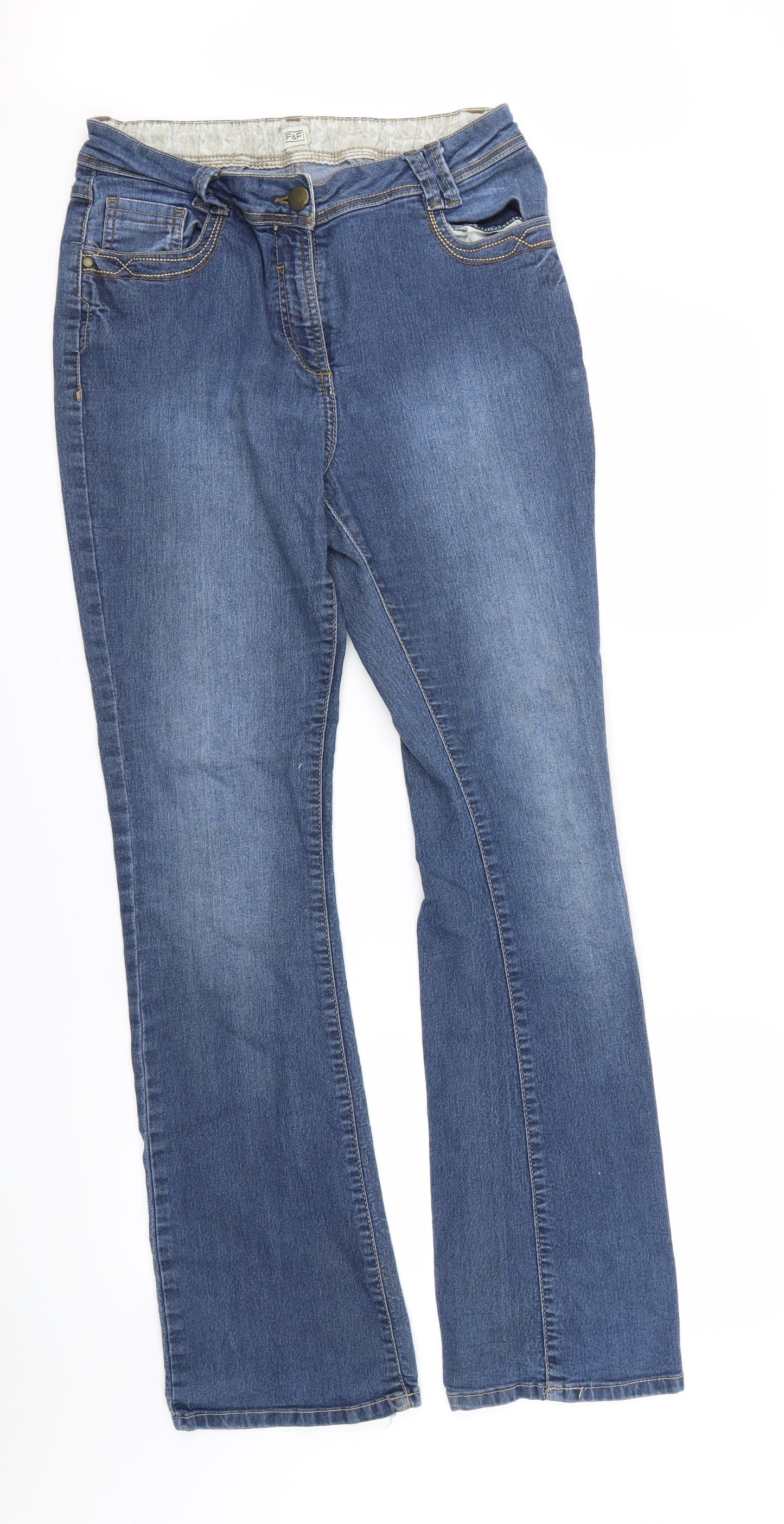 F&F Womens Blue   Bootcut Jeans Size 16 L30 in