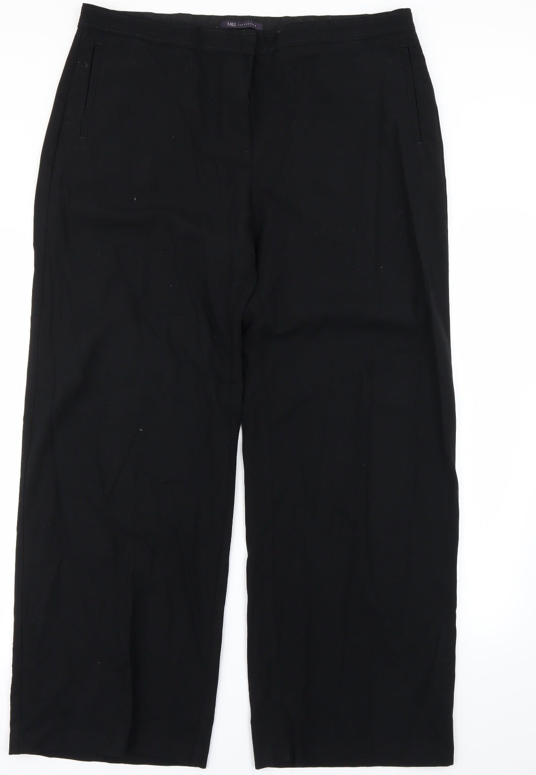 M&S Womens Black   Dress Pants Trousers Size 18 L28 in
