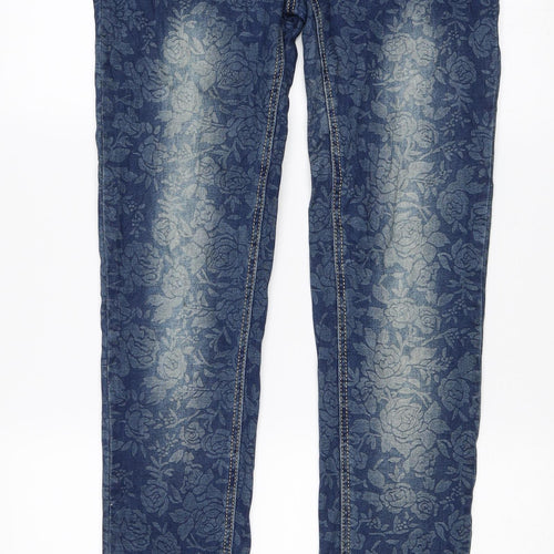 Monday Premium Womens Blue Floral  Skinny Jeans Size 30 in L32 in