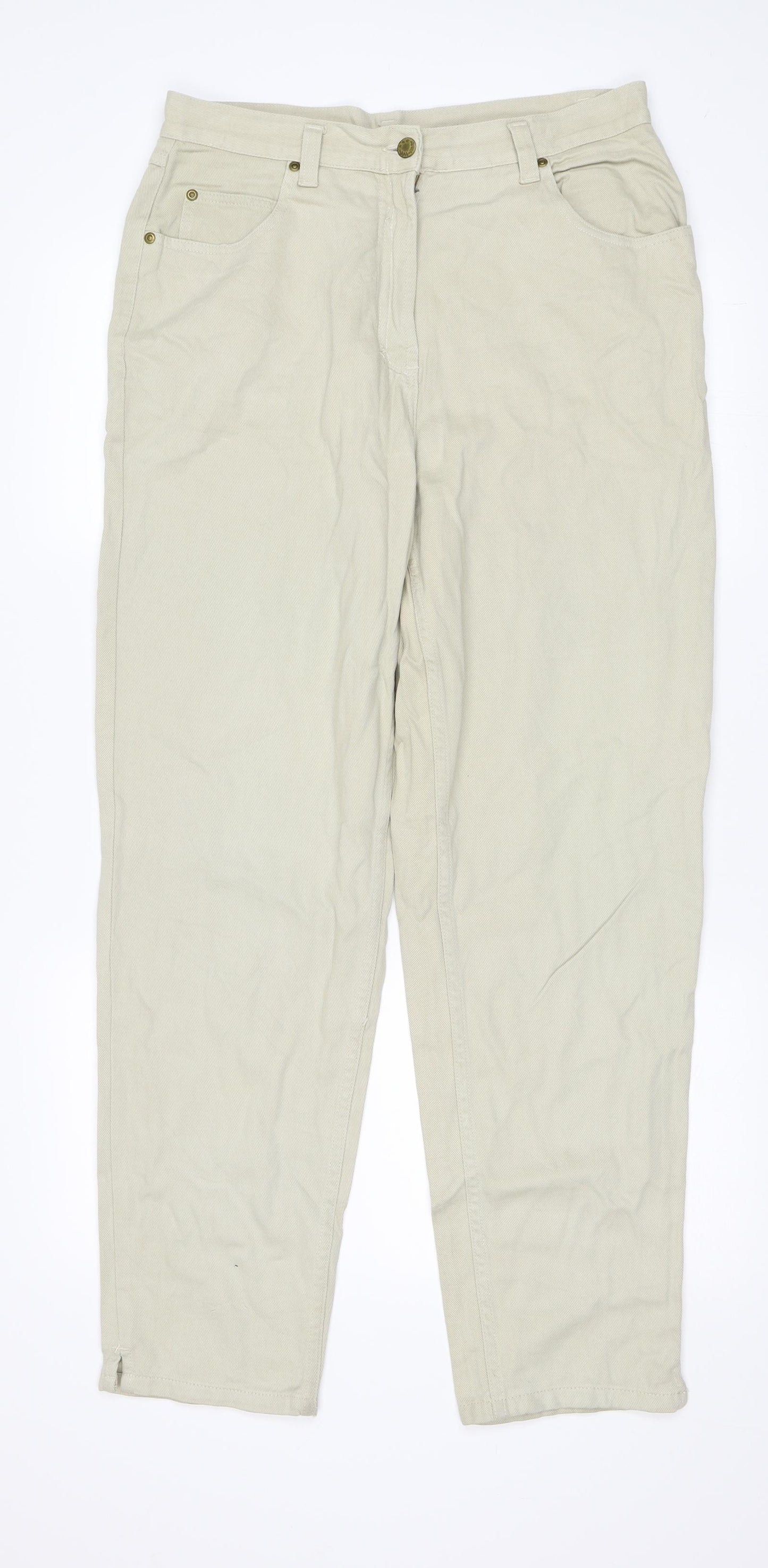 Preworn Womens Beige   Boyfriend Jeans Size 32 in L29 in