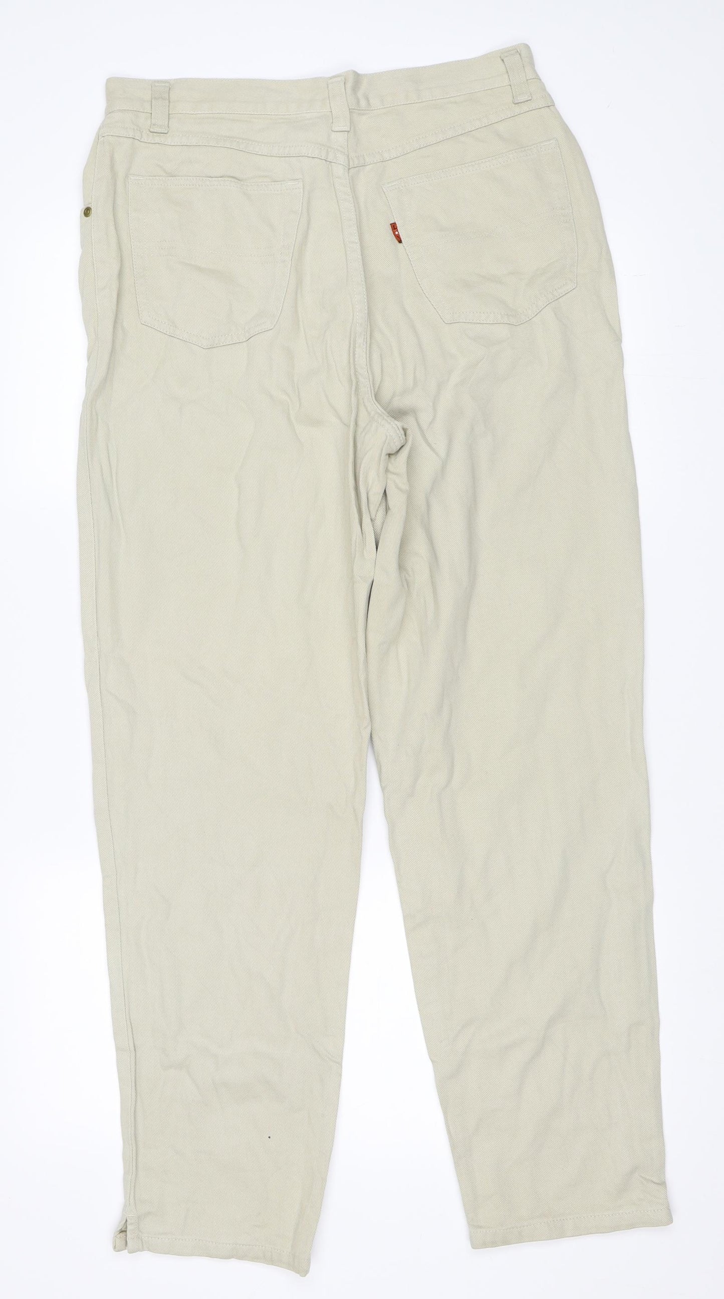 Preworn Womens Beige   Boyfriend Jeans Size 32 in L29 in